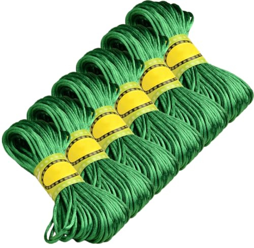 CABODYALS 120M 6 fasci 2MM Verde Scuro Cordoncino di Rifinitura Raso Solido Coda di Topo Liscio Corda Poliestere Kumihimo Filo Coreano Rotondo Alla Rinfusa per Cucire Creazione Nodo Cinese Collana Bra