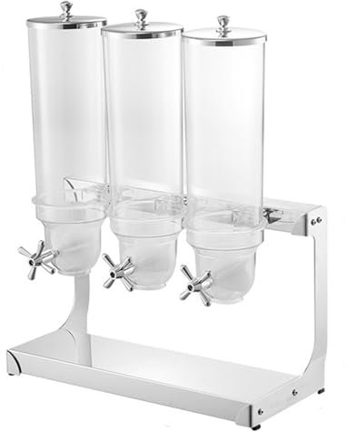 Stainless Steel Cereal Dispenser, 3.5L/7L/10.5L/14L Countertop Dry Food Dispenser Snack Organizer Containers Storage for Oatmeal Nut Granola Candy, Triple