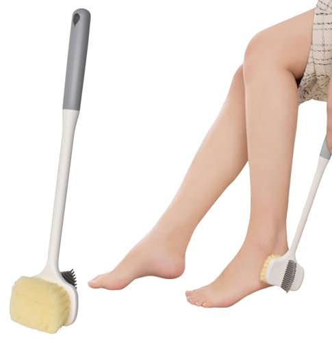 Fußwaschbürste,Fußbürste Zehenbürste,Zehenspalt Reinigungsbürste,Duschbürste mit Langem Stiel, Zehenreinigungsbürste, Fußreinigungsbürste fur Senioren,Keine toten Ecken für die Fußreinigung