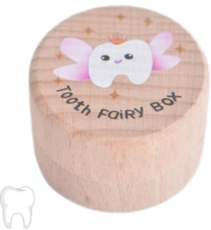 ZEPIQOR 1 pcs Caja Guardar Dientes, Caja Dientes de Leche Personalizar, Hecho a Mano Caja de Dientes con Patrón de Dientes de Leche, Caja Dientes de Leche para Almacenamiento de Dientes Niño y Niña