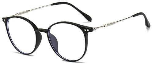 ABETOS Blaulichtfilter Runde Lesebrille Metall Damen Herren Leicht Mode Rundrahmen Oval Computer Lesehilfe Sehhilfe 0.0 +1.0 +1.5 +2.0 +2.5 +3.0