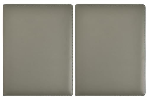 Arpan Cartella portadocumenti professionale formato A5, 24 tasche, 48 lati, colore grigio, confezione da 2