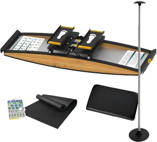 JJENXYYDS Indoor-Skisimulator, 3D-Crosstrainer, Aerobic-Fitnessgerät, Taillentraining, Skisimulator, für Taille, Bauch und Beine, inklusive Skistöcken und Matten