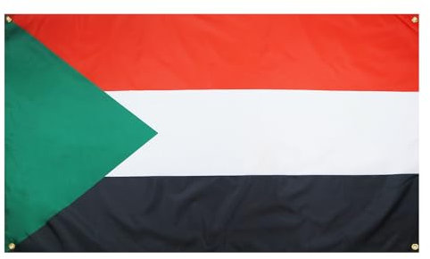AZ FLAG Bandiera Sudan 150 x 90 cm con 4 occhielli, bandiera sudanese per balcone o parete