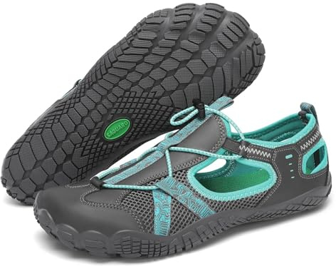 SAGUARO Barfußschuhe Herren Sandalen Damen Geschlossen Trekkingsandalen Sommer Outdoor Barfuß Sportsandalen, Dunkelblau 41 EU