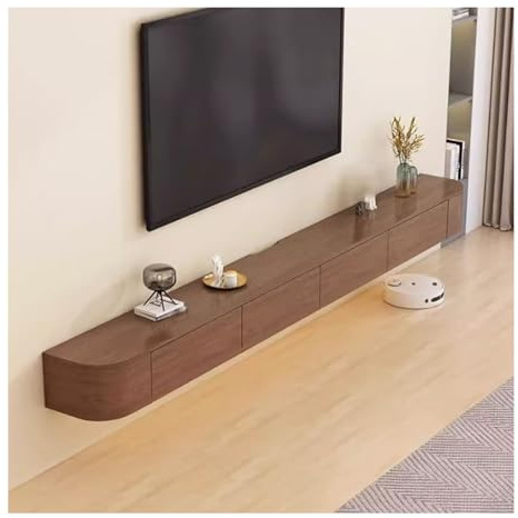 YAONJS Meuble TV Suspendu en Bois Massif, Salon, Maison, Petit Appartement, Table Basse, Meuble TV Mural(160cm)