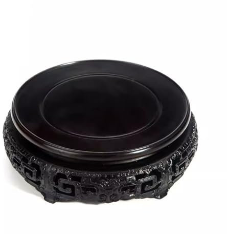 Soucoupes rondes en bois massif antique pour pots de fleurs, idéales pour la maison, le bureau et la décoration d'hôtel, design jade parfait pour les plantes en pot (S)