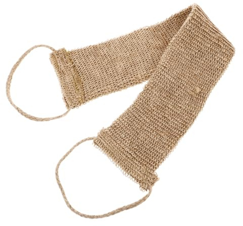 HEALEEP Exfolierande Kroppsskrubb med Handtag Jute Badrem för Ryggmassage och Rengöring för Dusch och Spa Förbättrar Hudhälsan och Ger Djupgående Rengöring