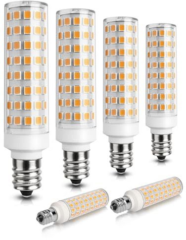 GOHDLAMP E12 LED Bulb 100 Watt Equivalent - 6 Pack Warm White 2700K Candelabra Light Bulbs, 9W 1200LM Non-Dimmable, for Chandelier, Ceiling Fan, Pendant Lighting