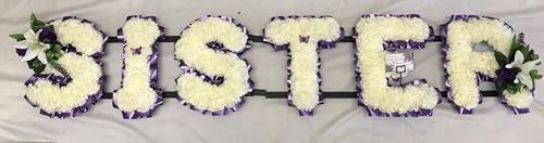 Customizable Funeral Flowers - Personalized Artificial Silk Flowers for Graves & Funerals | Lasting Remembrance with Any 6 Letters, MOTHER SISTER GRANDA