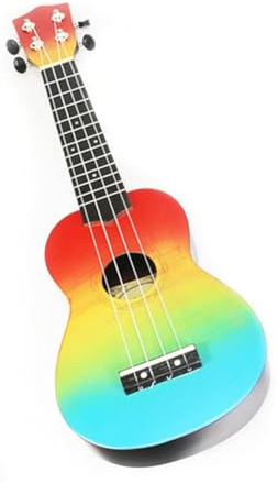 Koolenry Sopran-Ukulele für Anfänger, 21, Lindenholz-Ukulelen für Kinder und Erwachsene, 4 Saiten, Hawaii-Gitarre, Studenten, Kindergitarre, Regenbogen