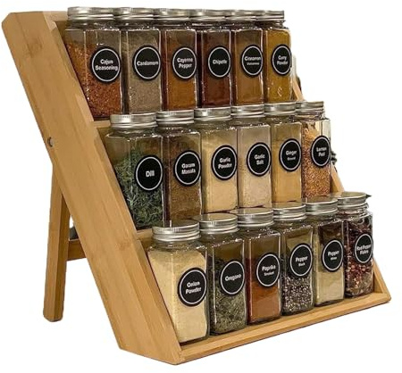 Tiered Shelf Organizers - 3-Tier Wooden Perfume Display Stand | Storage Rack Space-Saving, Multifunctional Kitchen Tool for Condiment Perfume Collectibles Supplements Cosmetics Dessert