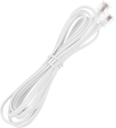IMIKEYA Câble Téléphonique Blanc 4 Conducteurs Cuivre Pvc Rj11 vers Rj45 6p4c à 8p8c, Accessoire Téléphone Fixe pour Maison et Bureau, Remplacement Facile Plug-n-play