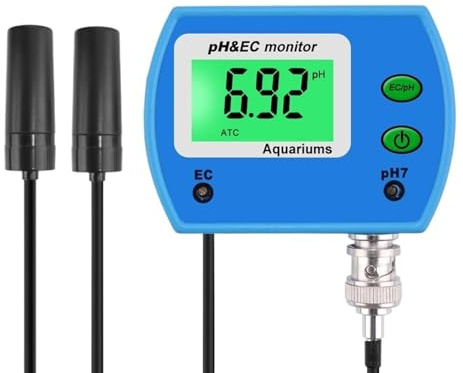 Misuratore di pH professionale 2 in 1 Misuratore EC for acquario Monitor multiparametrico della qualità dell'acqua Monitor pH/EC online Acidometro