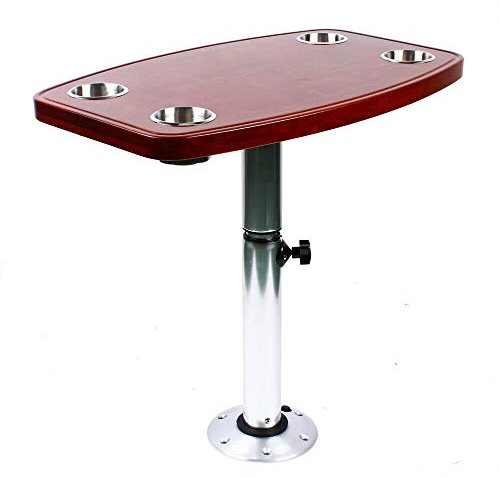 OUKANING Lot de 4 porte-gobelets télescopiques - Base amovible - Pour bateau, camping-car, bateau, bateau, bateau, bateau, bateau, table de bateau, plateau de table en chêne laqué