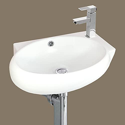 Lavabo angolare in ceramica piccolo ovale rettangolare mini lavabo (lavabo piccolo 34,5 x 28 x 14)