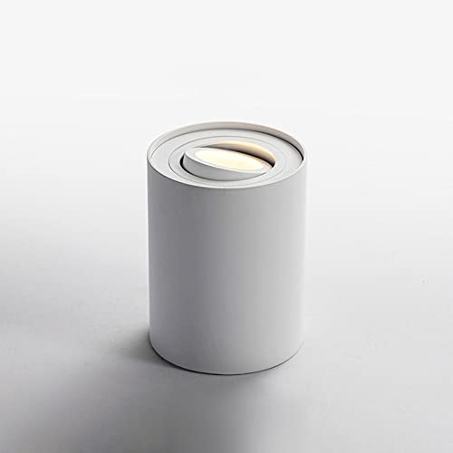 Modern Ceiling Spot Lights Surface Mounted Spotlight, GU10 Indoor Accent Lamp Adjustable Ceiling Light Fixtures, Cylindrical Spotlights for Bedroom Gallery Corridor (Color : White-3000K)