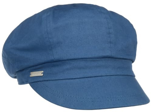 Seeberger Gorra Newsboy Azalee Mujer - de algodón Verano con Visera, Forro Primavera/Verano - Talla única Azul