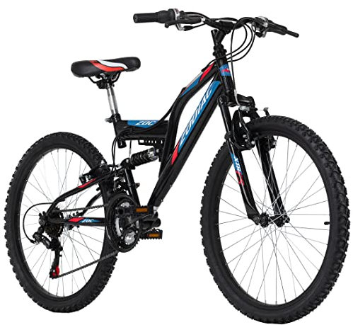 KS Cycling Kinder-Mountainbike Fully 24'' Zodiac schwarz-rot RH 38 cm