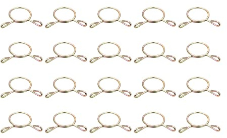 sourcing map Fuel Line Hose Clips, 20pcs 15mm ID Fit 16.5-17mm OD Hose 65Mn Steel Water Pipe Air Tubing Spring Hose Clamps for Motorcycle Scooter