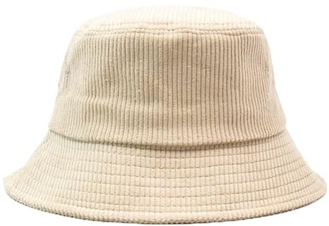 SYT-MD Fischerhut Damen, Damen Cord Bucket Hat Herren Lässiger Winter Warmer Einfarbiger Hut Breiter Krempe Sun Fishing Bucket Hat Damen Fluffy Bucket Hat (Color : Beige, Size : One Size)