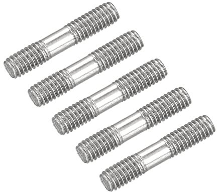 METALLIXITY Double Terminal Goujon Vis (M4 Filetage 20mm Longueur) 5Pcs 304 Inox Acier Double Fileté Barre Boulons - pour Maison Entretien