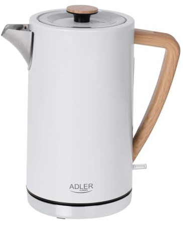 Adler AD 1347w Edelstahl-Wasserkocher 1,7 L mit STRIX Weiß