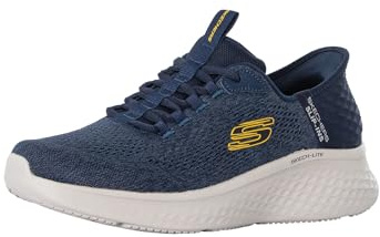 Skechers Skech-lite Pro träningsskor för män, Marinblå nät gul trim, 42 EU