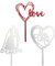 MIJOMA 3-teiliges Cake Topper Set, stilvolle Kuchendeko für Hochzeiten und Verlobungen, Acryl Tortenstecker mit 17 cm Länge, zeitgemäße Lasertechnik, eleganter Tortenschmuck, für unvergessliche Feiern