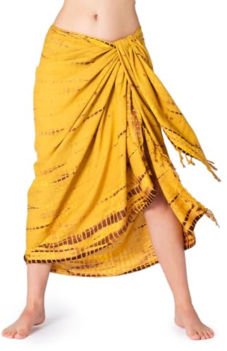 PANASIAM Sarong tiedye style, yellow brown, 190x116cm