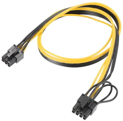 sourcing map PCIe Cable 6 Pin Male to 8 Pin (6+2) Male GPU Power Supply Cable PCI Express Power Adapter Cable 520mm/20.5 for Graphics Card