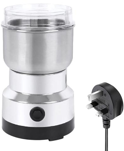 Coffee Grinder Electric Multifunctional Smash Machine 150W Spice Grinder, 300ml Portable Grain Grinder Ultra Fine Coffee Mill, Stainless Steel, Ideal for Dry Materials, Spices, Herbs, Coffee