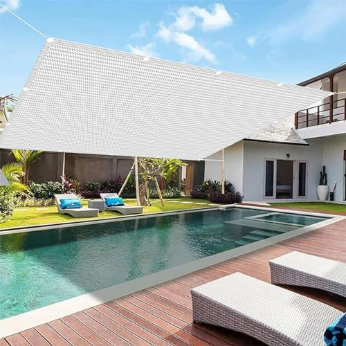Toldo Vela Rectangular 2.5 x 3 m Protección Rayos UV y HDPE Transpirable Toldo Parasol con Ojales con Ojales y Cuerdas para Exterior, Jardin, Patio, Blanco