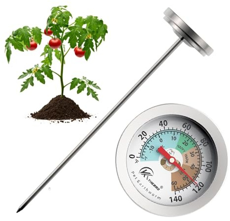 Golvtemperaturmätare – 7- trädgårdstermometer, lättläst trädgårdstermometer | utomhustemperaturtermometer, golvtemperaturtermometer för trädgårdsgolv