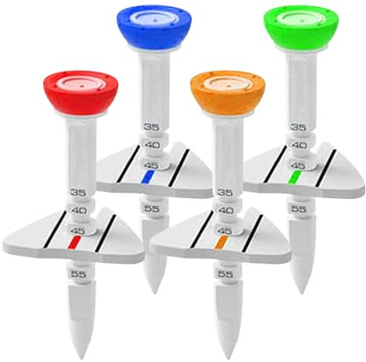 Golf Driver Tees – verstellbares Golf-Tee-Set, einzigartige Golfball-Spikes | Höhenkontrolle für Golf-Tees, 4er-Set Simulator-Golf-Tees, Golf-Zubehör mit Zielen, einzigartige Golfhalter für das Traini