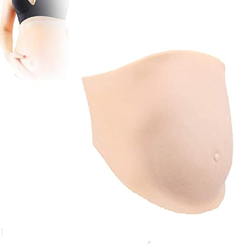 SXTYFBB Falscher Schwangerschaftsbauch aus weichem Silikon, sehr geeignet für Fotografie, Schauspieler, Accessoires, Weiß, L (5-6 Monate)