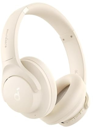 Soundcore Anker Q20i Wireless Bluetooth Over-Ear Headphones Hybrid Active Noise Cancelling 40 Hours Playback Time in ANC Mode High-Definition Sound, Deep Bass, Customization with App (Cream)