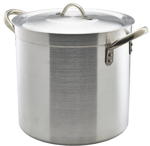 Aluminium Deep Stockpot with Lid – 17L Large Cooking Pot for Soups, Stews & Boiling – Durable & Lightweight Catering Cookware
