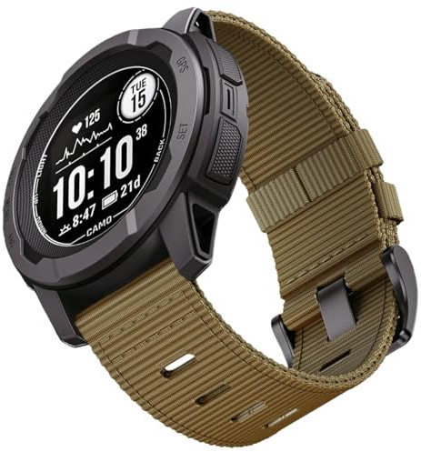 for Garmin Instinct/Instinct 2 Strap, Rugged Nylon Band for Instinct 3 45mm | Tactical/Tide/Esports/Solar, Adjustable Sport Replacement Strap with Install Tools for Men Women，Quick-Dry Durable Nylon