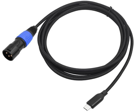 F Fityle Câble USB C vers XLR mâle, sortie téléphone vers XLR mâle en alliage de Zinc, facile à utiliser, connecteur Audio de Studio pratique pour mélangeurs, 300cm