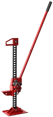 HOMCOM Wagenheber Autoheber Hubhöhe 10-105 cm Tragfähigkeit 3 Tonnen für landwirtschaftliches Wartungsset, Flaschenzug, Winde Stahl rot