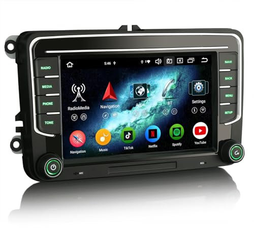 7 Pulgadas 8-núcleo 4GB+64GB Android 14 Radio Coche GPS Navegador para Volkswagen Polo 6R Crafter Amarok Caddy Transporter T6 Skoda Yeti Bluetooth CarPlay Android Auto DSP WiFi 4G Dab+ USB RDS Canbus