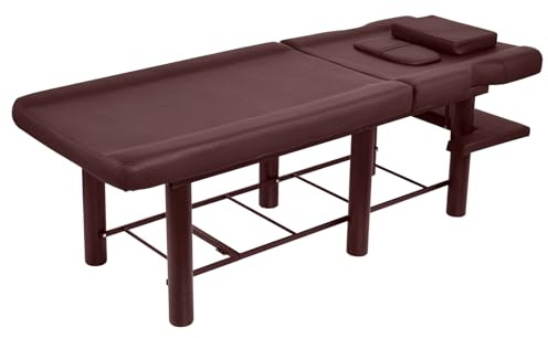 Generico Breiter Massagetisch, professioneller Massagetisch | Schwere stationäre Massagebank | Schönheitstisch mit Rahmen und verstellbarer Rückenstütze für Spa