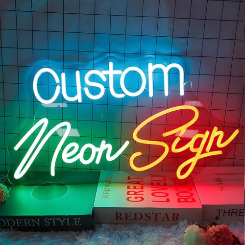 Custom Neon Signs, Personalized Name Sign LED Sign Custom for Wedding Birthday Party Light, Neon Sign Customizable for Wall Decor, Shop Office Business Logo Bar Store Bedroom Light up Signs