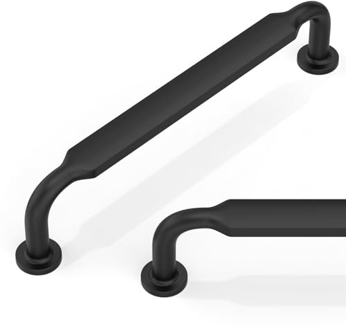 Talentedeco 10 Pack Black Cabinet Pulls, 128mm(5 Inch) Center to Center Hole Center, Kitchen Cabinet Handles for Drawer Dresser, Cupboard and Wardrobe