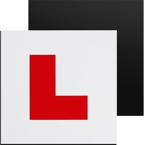 Magnetic L Plates for New Drivers | 2x Whole-Magnetic Plates for Cars | Quick & Easy to Fit Plates, Strong Hold, Weatherproof, Legal Size, Reusable, UK Approved Plates