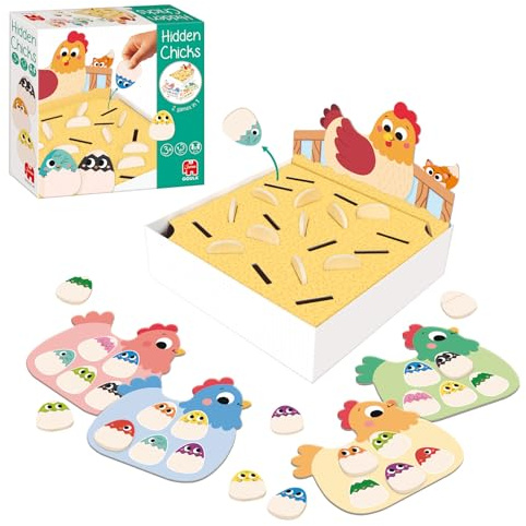 Goula Hidden Chicks – Gioco di Memoria e Lotto per Bambini dai 2 Anni in su – Stimola la Concentrazione, la Percezione Visiva e la Memoria – Incantevole Tema di Gallinelle – Per Bambine e Bambini