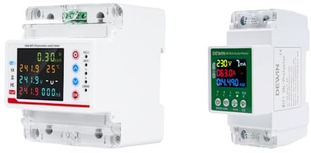 8 In 1 2P 100A AC 80-300V Stromzähler Hutschiene 1 phasig Wlan. 63A 230VAC Stromzähler Wlan mit Überspannungs,Unterspannungs und Überstromschutz