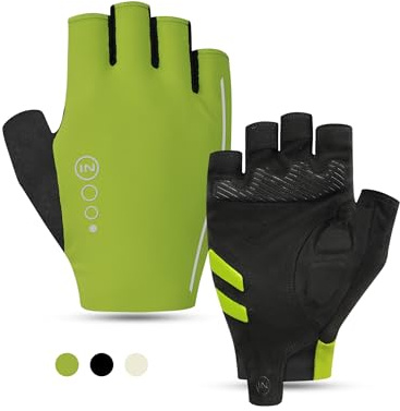 INBIKE Guantes de Ciclismo de los Hombres de Medio Dedo a Prueba de Golpes de Verano elástico Transpirable Reflectante C208