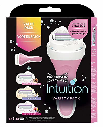 Wilkinson Sword Intuition Summer Variety Vorteilspack Rasierklingen mit Damen Rasierer, 3 St